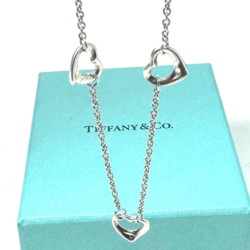 Authentic Tiffany & CO. Peretti Three Open Hearts Necklaces